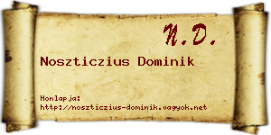 Noszticzius Dominik névjegykártya