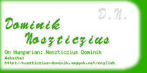 dominik noszticzius business card